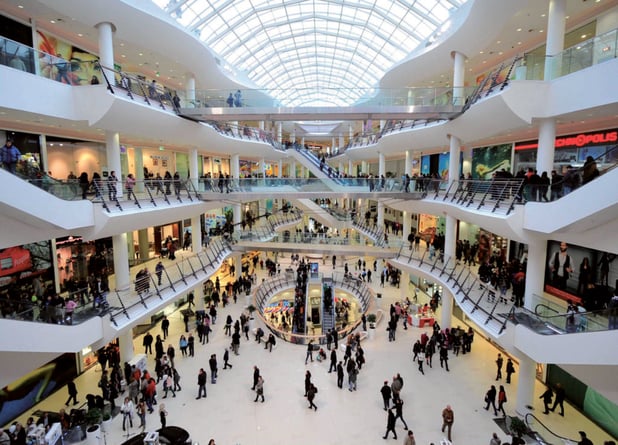 mall filled with people