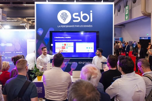 SBI présentant l'UX/UI en BI à l'Espace Démo du Salon Connexion 2026